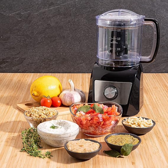 Moss & Stone 3 Cup Mini Food Processor, Strong Vegetable Chopper for Dicing, Chopping, Mincing, Puree 300 Watts Mini Chopper With 2 Speeds, Perfect Baby Food Processor Black