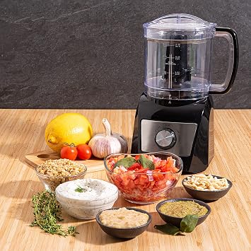 Moss & Stone 3 Cup Mini Food Processor, Strong Vegetable Chopper for Dicing, Chopping, Mincing, Puree 300 Watts Mini Chopper With 2 Speeds, Perfect Baby Food Processor Black