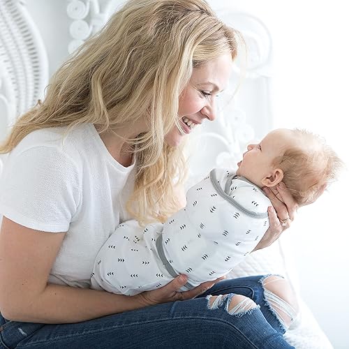 Miniatura 9 de SwaddleDesigns Omni Saco dormir envolvente, 6 posturas más opciones calmar reflejo de Moro, brazos hacia arriba, mejor sueño, fácil transición, bebé