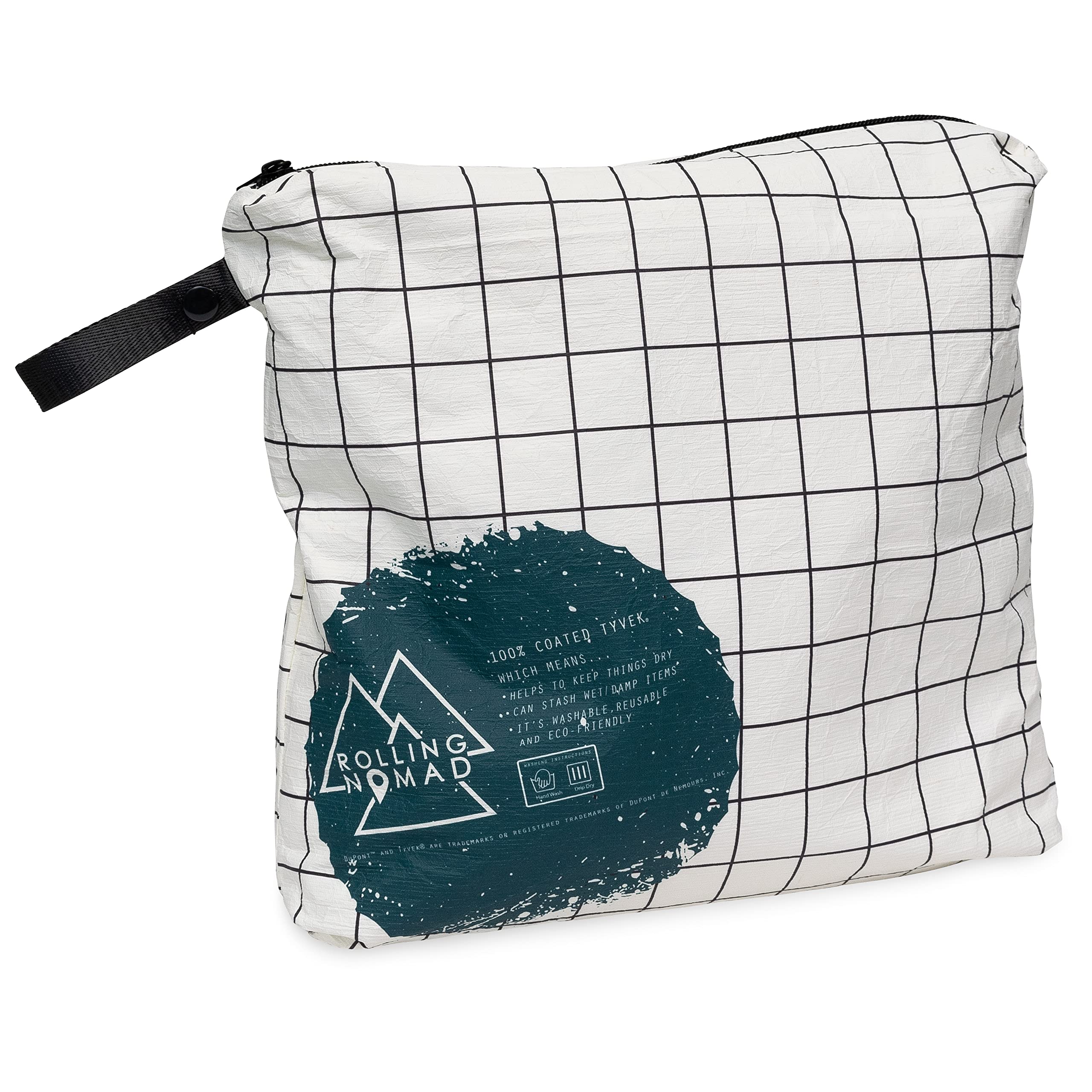 Rolling Nomad Torba na strój kąpielowy Tyvek, Wzór, 14.5x11.5x2.5 Inch, Wodoodporna torba