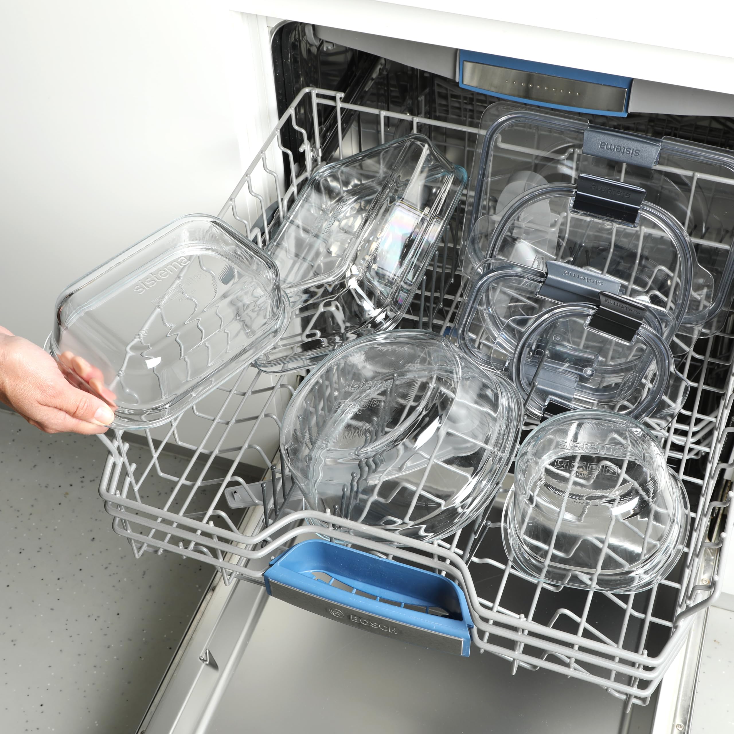 Sistema Brilliance - Contenitori in vetro per la preparazione dei pasti da 1,1 l, 100% ermetici e ermetici, per riscaldamento senza schizzi, base sicura per friggitrice ad aria, adatti al congelatore