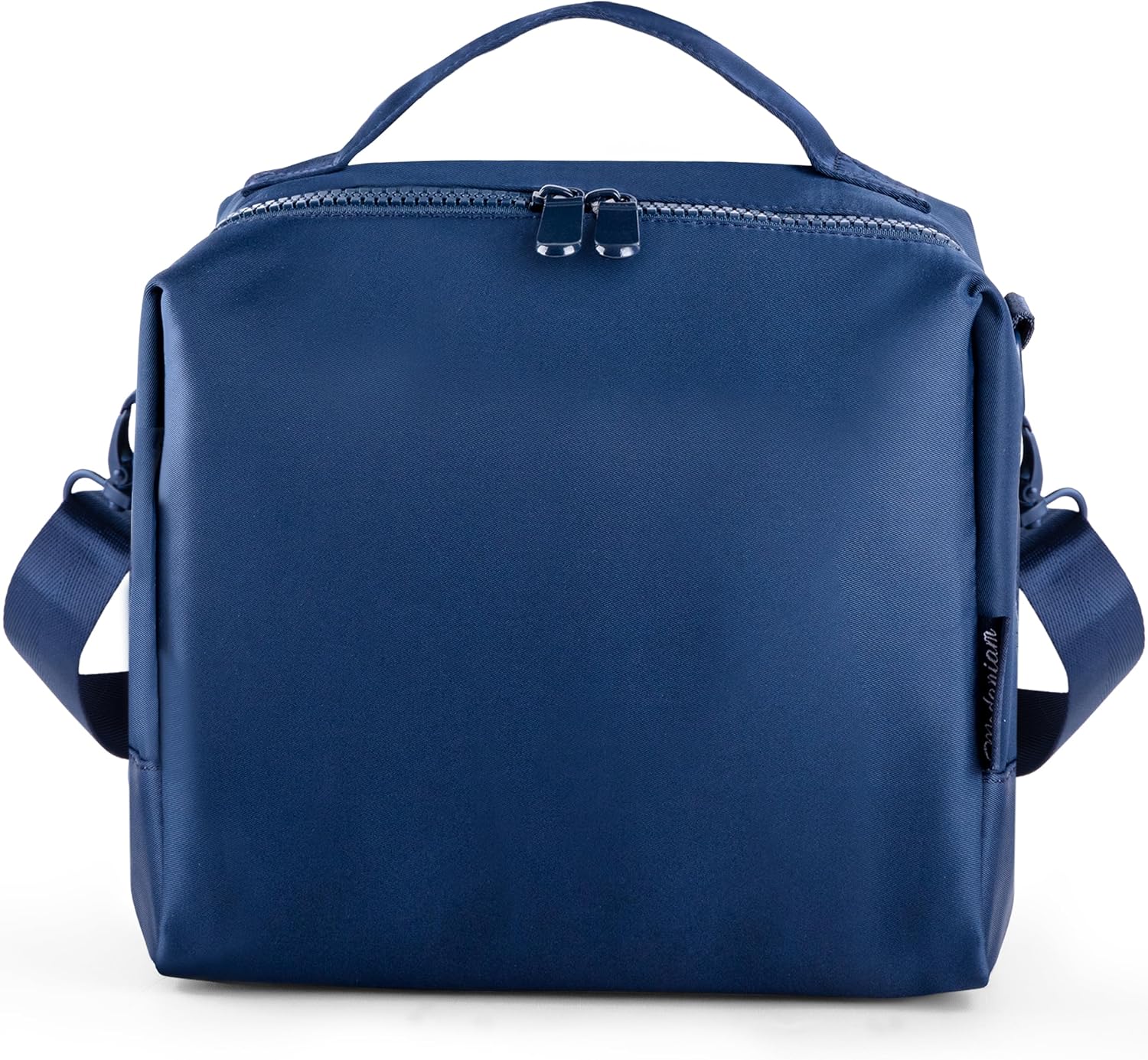 Modern Nylon Waterproof small lunch bag for Men, Women| Lunch Box |Lunchbag | Leak proof | Simple |Cute| Aesthetic | Trendy |Stylish|Navy-Blue| Cross Body |Shoulder-strap| Sporty Trendzy-Small-Midnight-Cross Body