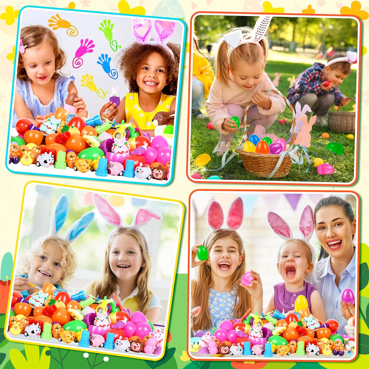 120 Pcs Prefilled Plastic Easter Eggs Filled with Assorted Toys Stickers Inside for Kids Boys Girls Toddlers Easter Theme Party Favors Easter Eggs Hunt Basket Filler Stuffers Classroom Prize Supplies - Image 6