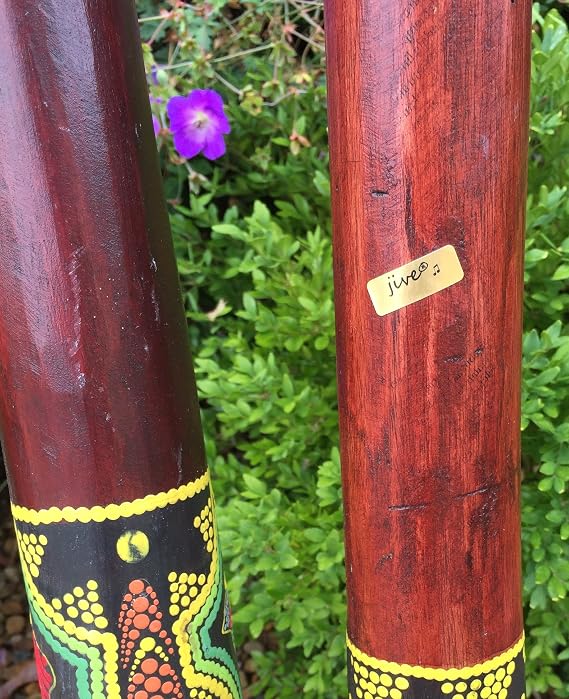Jive Didgeridoo Instrument Hand Painted Solid Teak Wood Aboriginal Design Percussion Musical Instrument Professional Sound XL Size 52