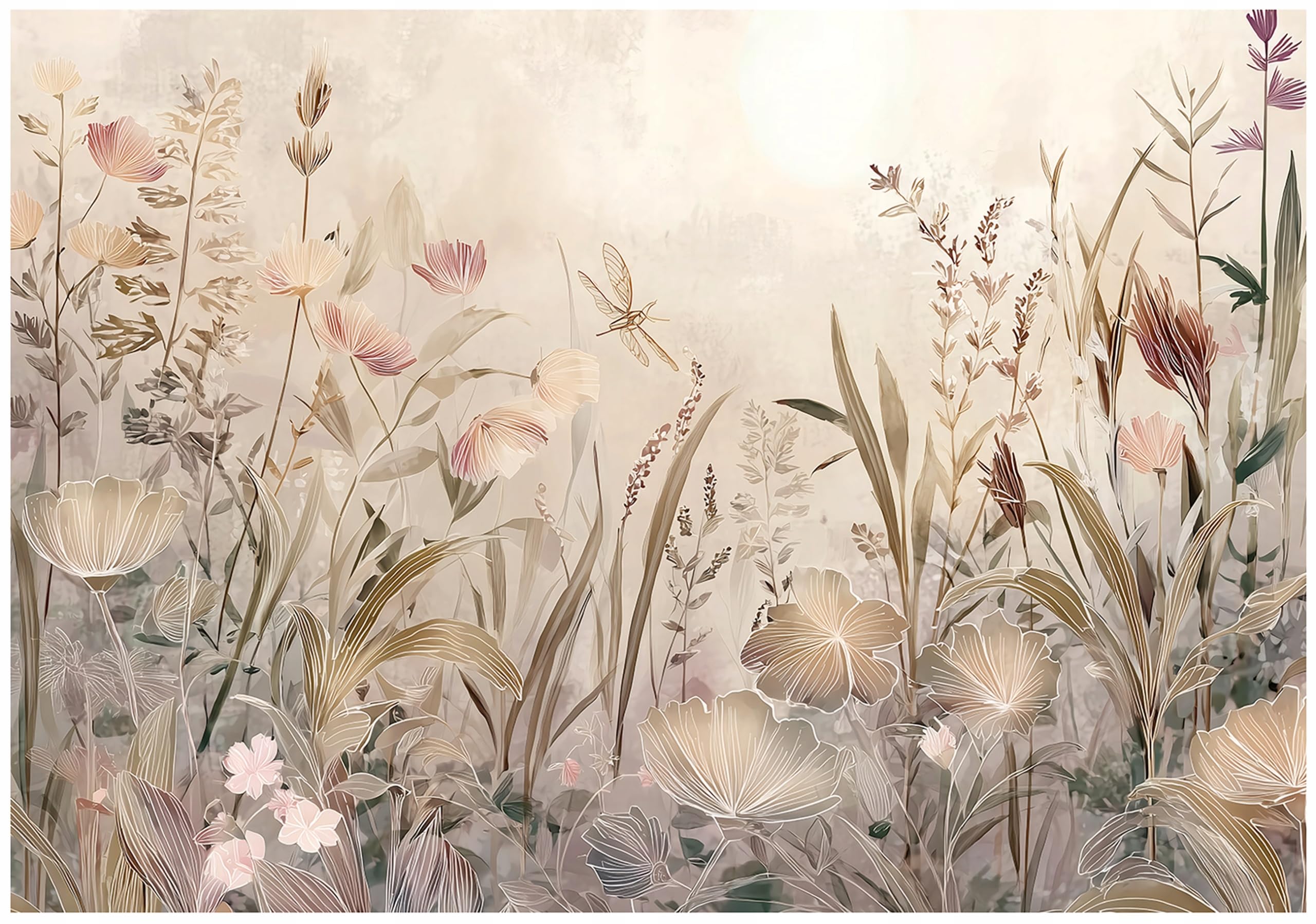 WallArena Vlies Fototapete, Botanisch, 350x250cm | Fototapeten - Tapeten - für Wohnzimmer Schlafzimmer - Vliestapete Wandtapete Tapete 3D Effekt- inkl. Kleister