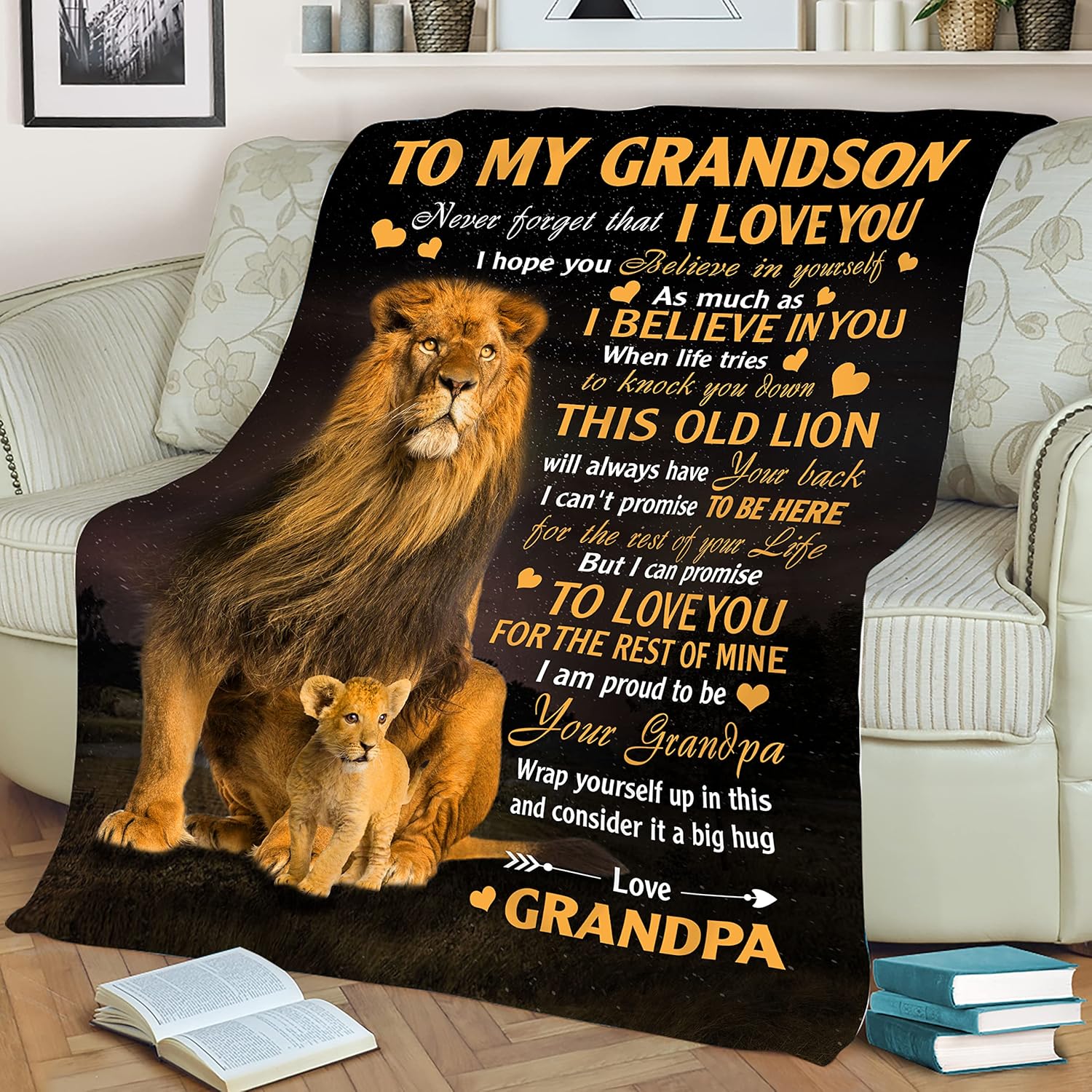 Personalized Blanket to My Grandson Blanket from Grandpa