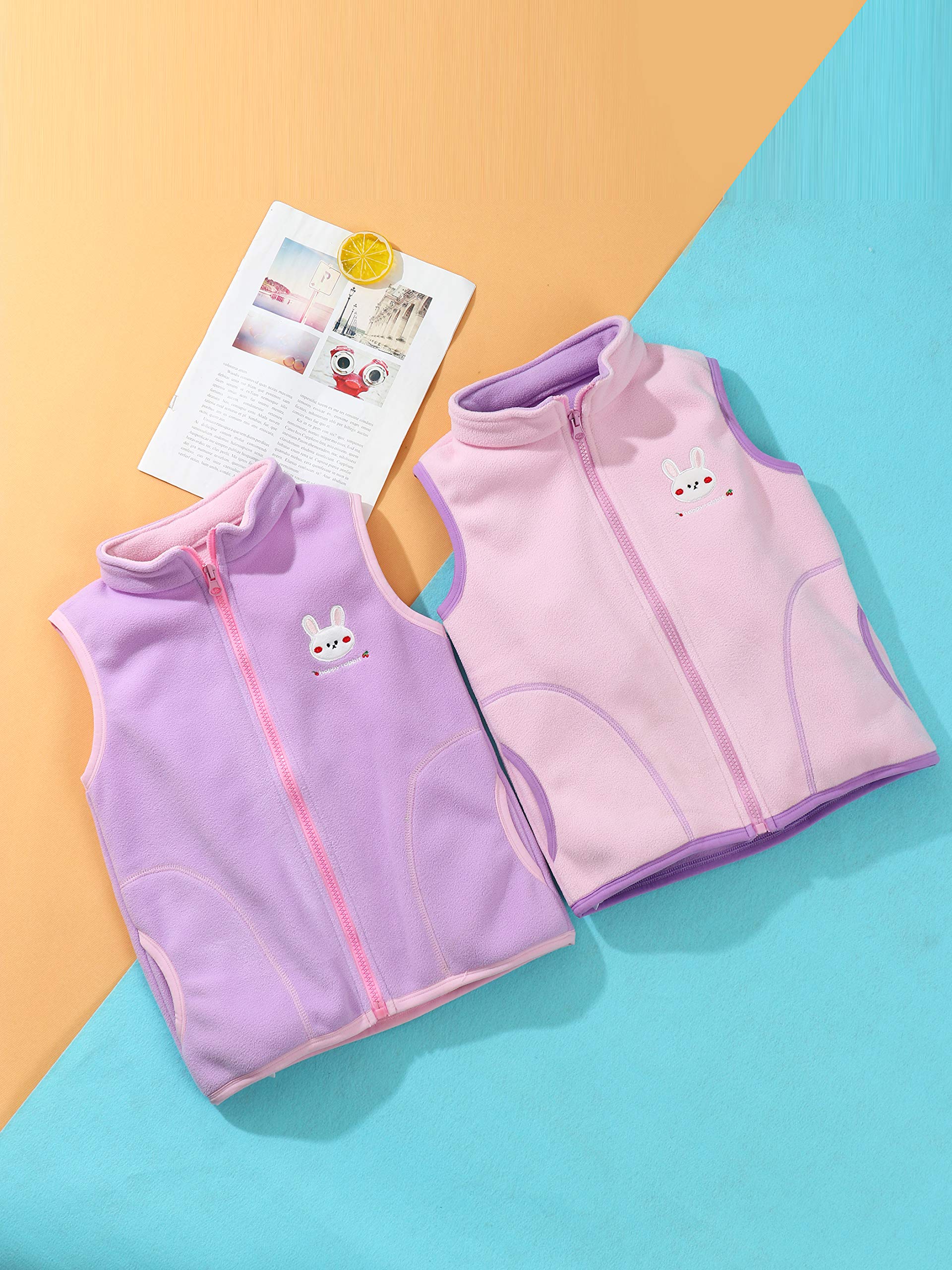 Chaleco de Forro Polar para Bebé Niño Pequeños Niño Niña Chaleco Polar con Cremallera y Cuello Alto Chaqueta Sin Mangas Patrón de Dibujos Animados Talla del Fabricante 80/86/92/98/104/110/116/122/134