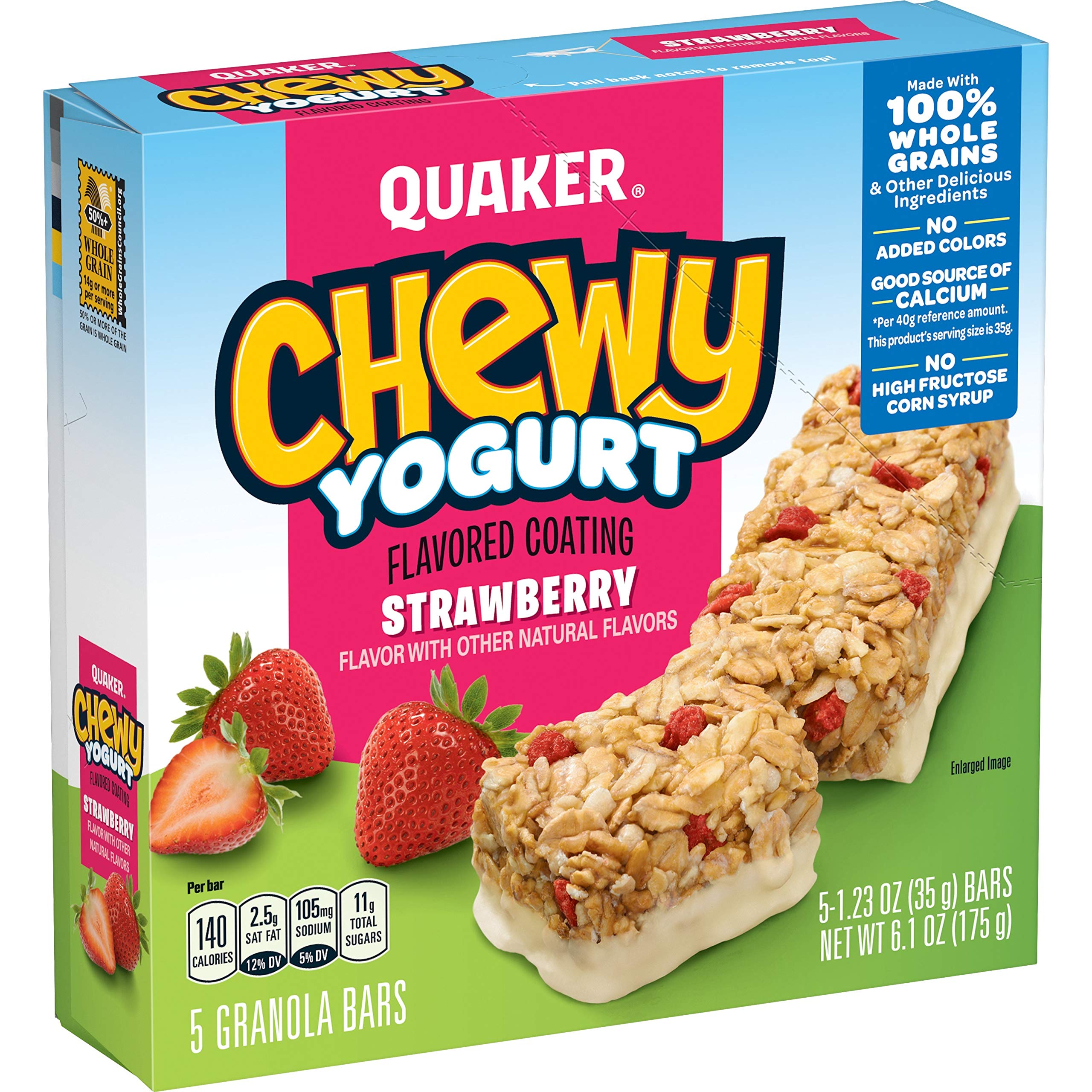 Amazon.com: Quaker Chewy Yogurt Granola Bar, Strawberry 5 Count (Pack of 1)  : Grocery & Gourmet Food