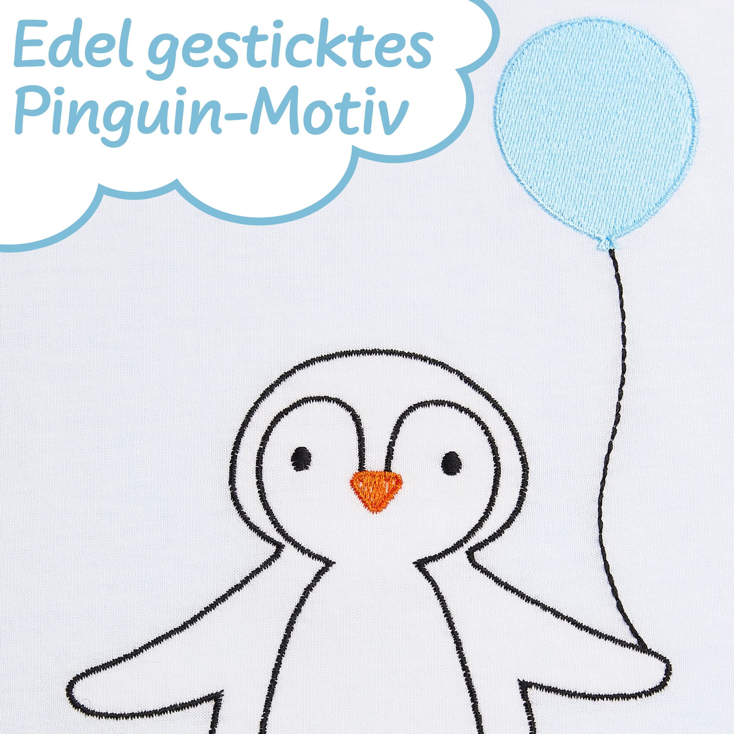 Koru Kids® Premium Kinder Bettdecken-Set - Set mit Pinguin Bettwäsche 100x135 + 40x60 cm - Daunendecke 100x135 cm mit Kissen 40x60 cm - 100% deutsche Daunen – Baby Bettdecke - Kinderbettdecke