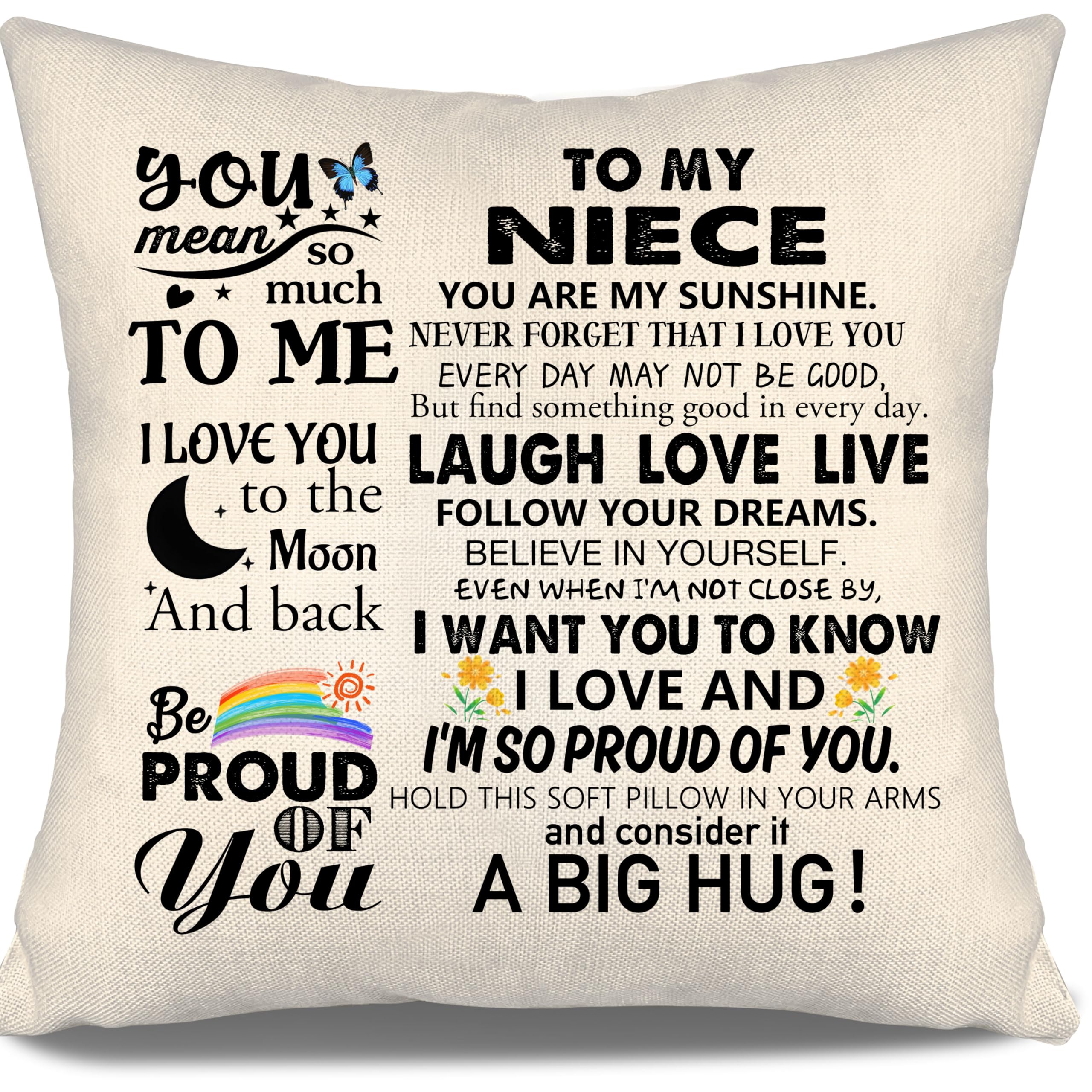 Aosumin To My Niece Cushion Covers from Auntie Uncle Gift for Niece Ideas Birthday Graduation Inspirational Present (niece)