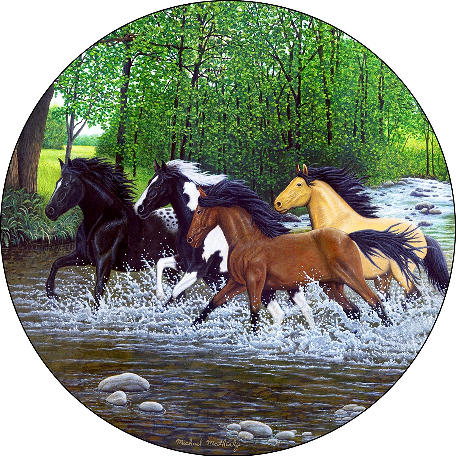 Tire Cover Central 205/75R14 , Black Free Spirits (horse 18) Tire