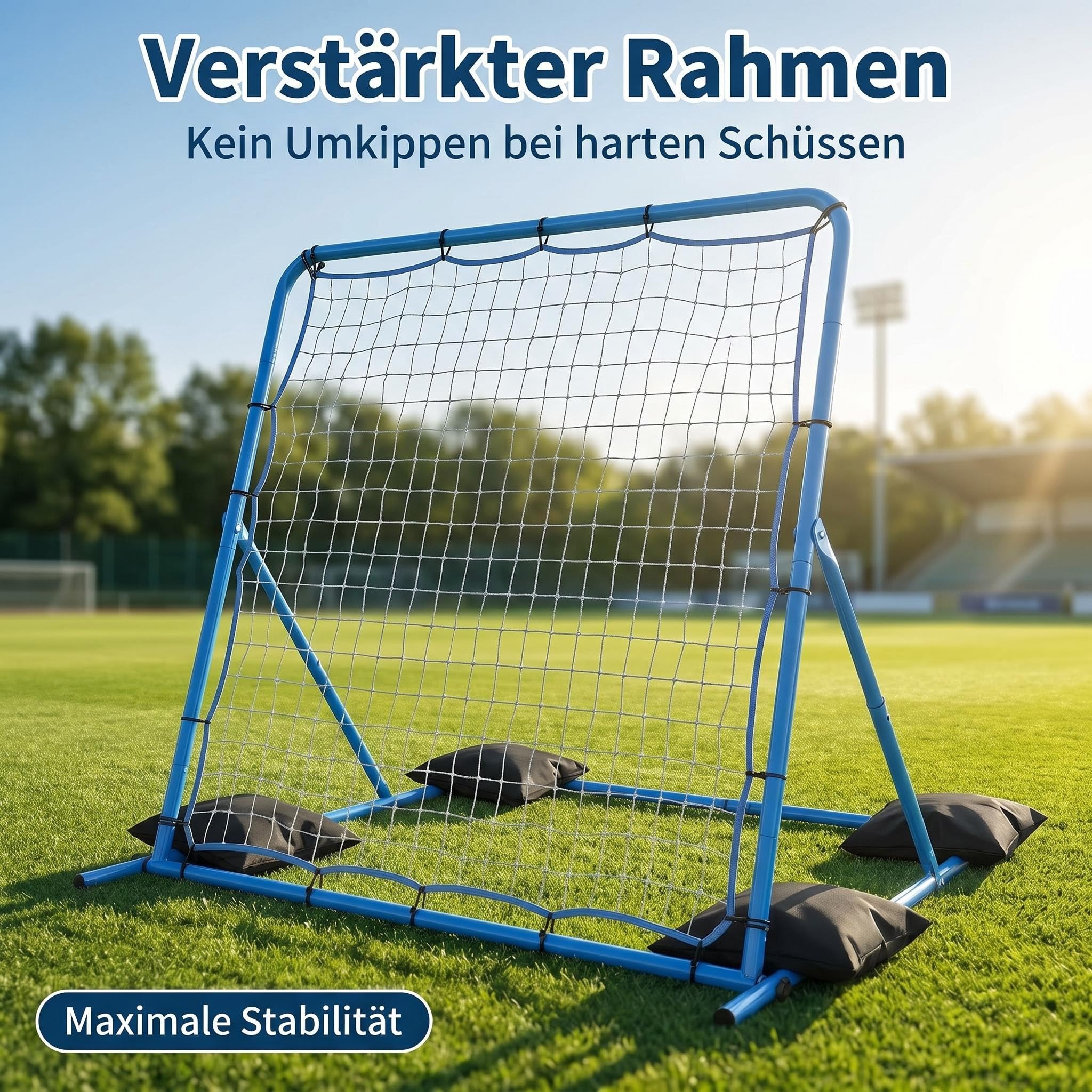 Porta da calcio e rimbalzo 2 in 1, angolo di rimbalzo regolabile, robusta rete da allenamento da calcio, pieghevole per tiro, regolazione e controllo della palla, strumento di allenamento per bambini