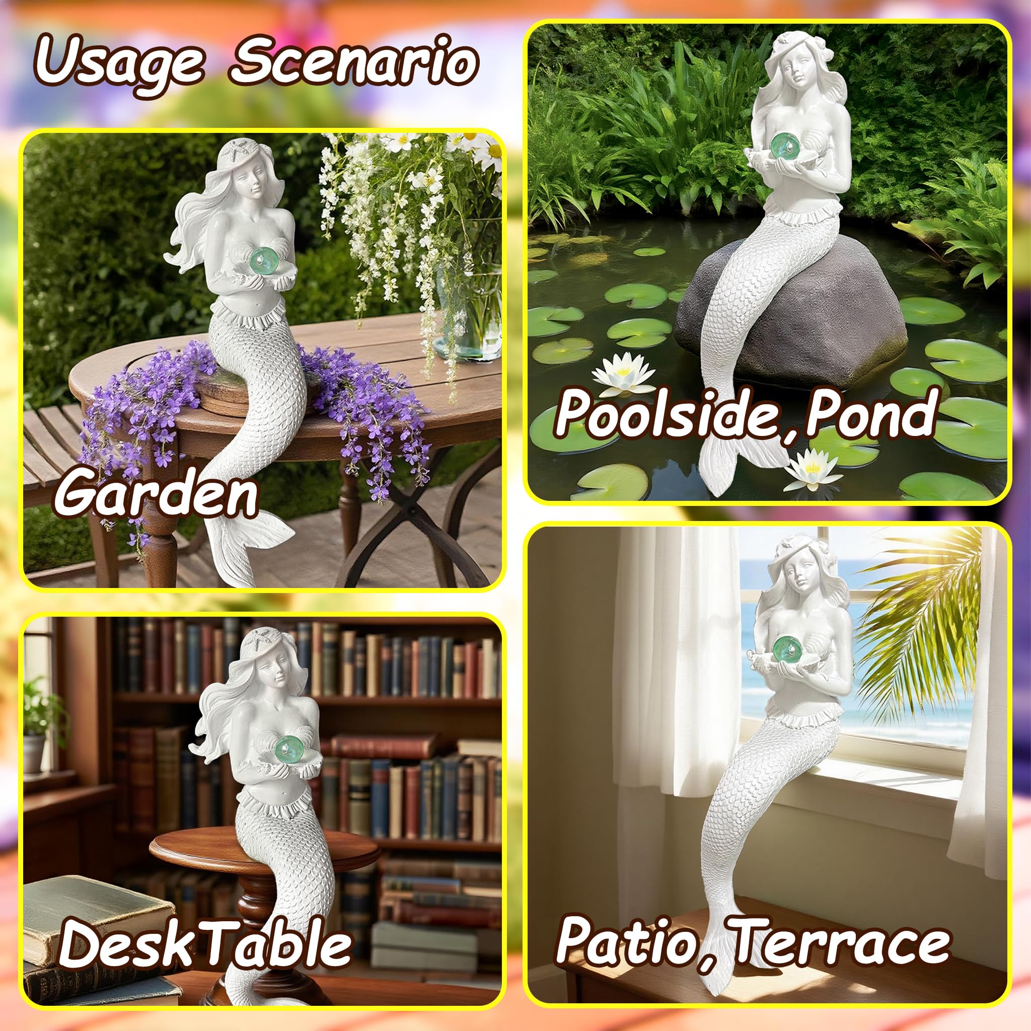 Teaeeno Einzigartige Meerjungfrauen-Aquarium-Dekoration, Meerjungfrau-Statue, Aquarium-Dekoration
