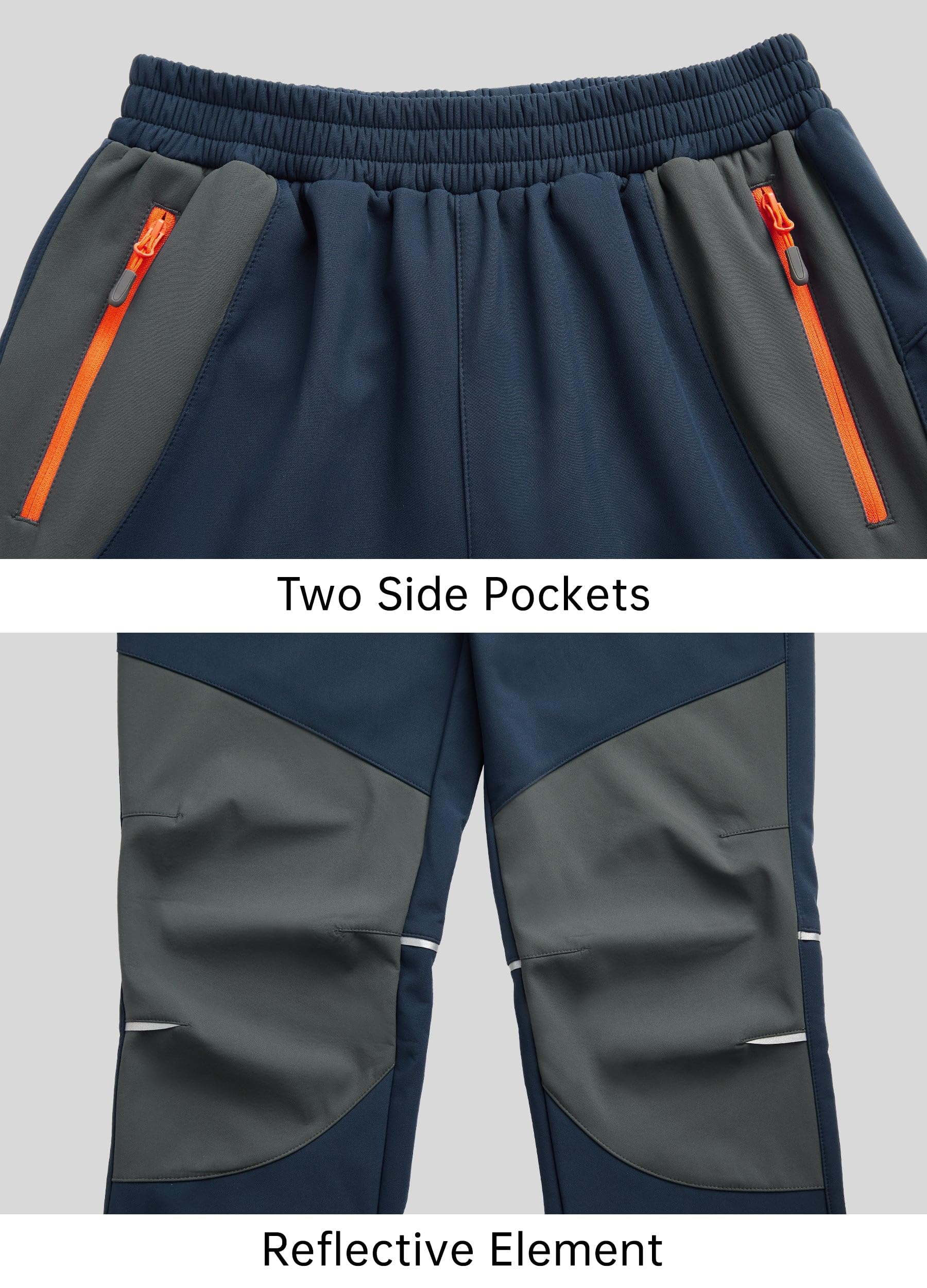 WILLIT Pantalones de softshell para niños, térmicos, forrados, para niños, niñas, invierno, impermeables, resistentes al viento, con bolsillos