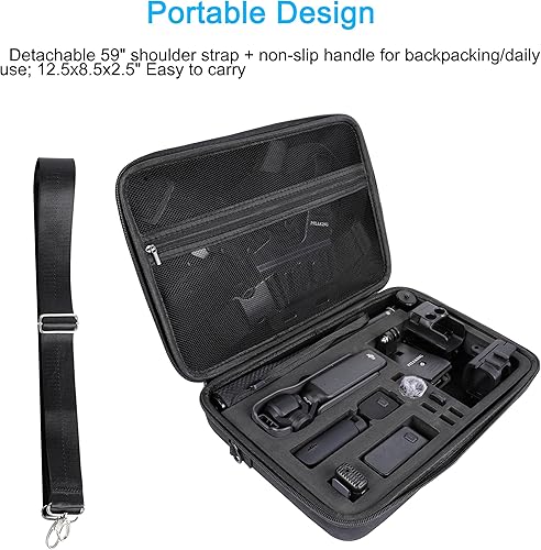 Miniatura 3 de PellKing Funda para DJI Osmo Pocket 3 Creator Combo Accesorios  Bolsa de almacenamiento de viaje personalizada portátil grande con correa