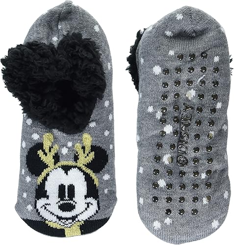 Disney para mujer Zapatillas de casa de Mickey Mouse con forro de peluche festivo