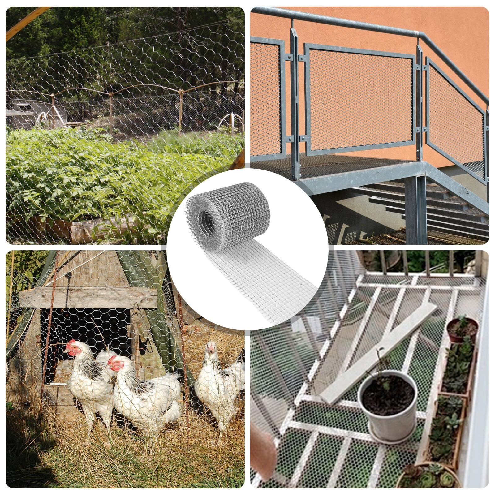 Gartenza siatka druciana, siatka druciana dla gryzoni, ocynkowana ogniowo, siatka chroniąca szczury, metalowa plecionka, do blokowania myszy, wiewiórek i ptaków, dla majsterkowiczów
