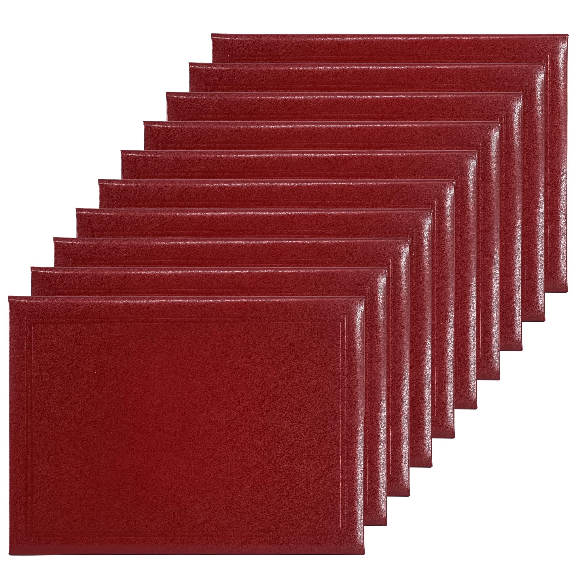 GraduationMall Diploma Cover Certificate Holder Graduation Covers for A4 Paper Classic Smooth Maroon 10pcs