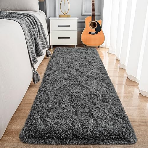 Miniatura 20 de Noahas Alfombras Esponjosas de Arcoíris para Dormitorio de Niñas, 2x4 Alfombra Peluda Rosa para Cuarto de Niños, Alfombras de Área Peludas para Sala