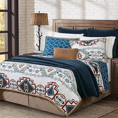 Paseo Road by HiEnd Accents  Spirit Valley Western Bedding Juego de edredón de 3 piezas con fundas de almohada, juegos de ropa de cama azteca Super