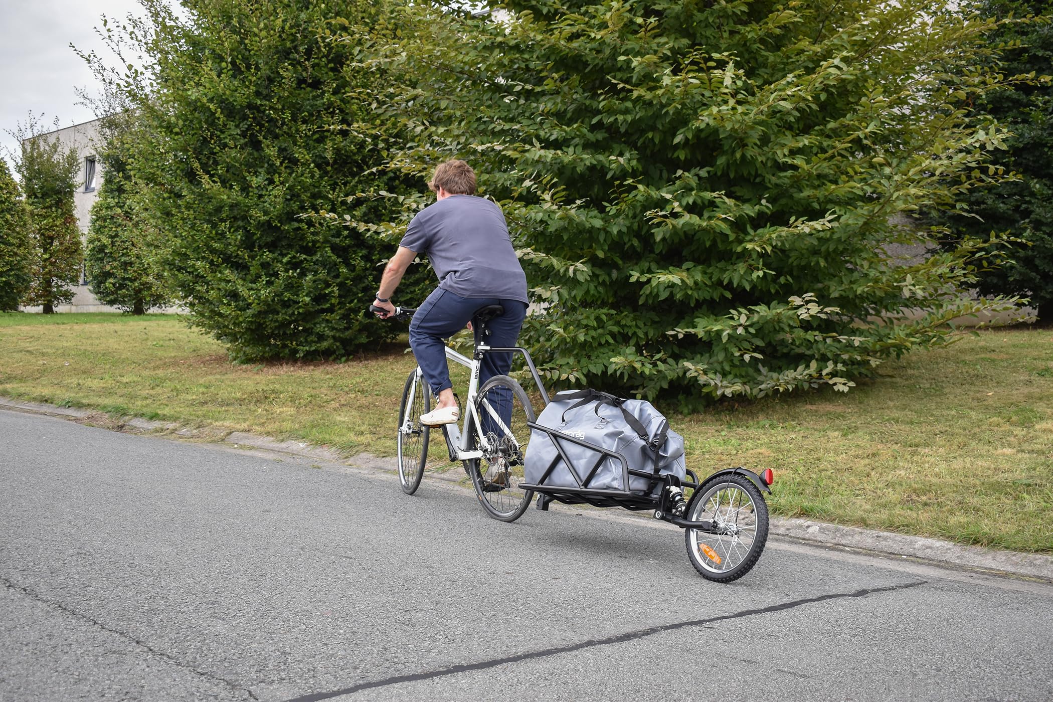 Remorque vélo Mono-Roue avec Sac et Amortisseur