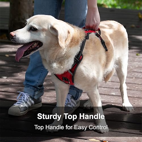 Miniatura 3 de Arnés para perro sin tirones, arnés reflectante para pasear para perro con asa de fácil control y clips delanteros y traseros, arnés de chaleco