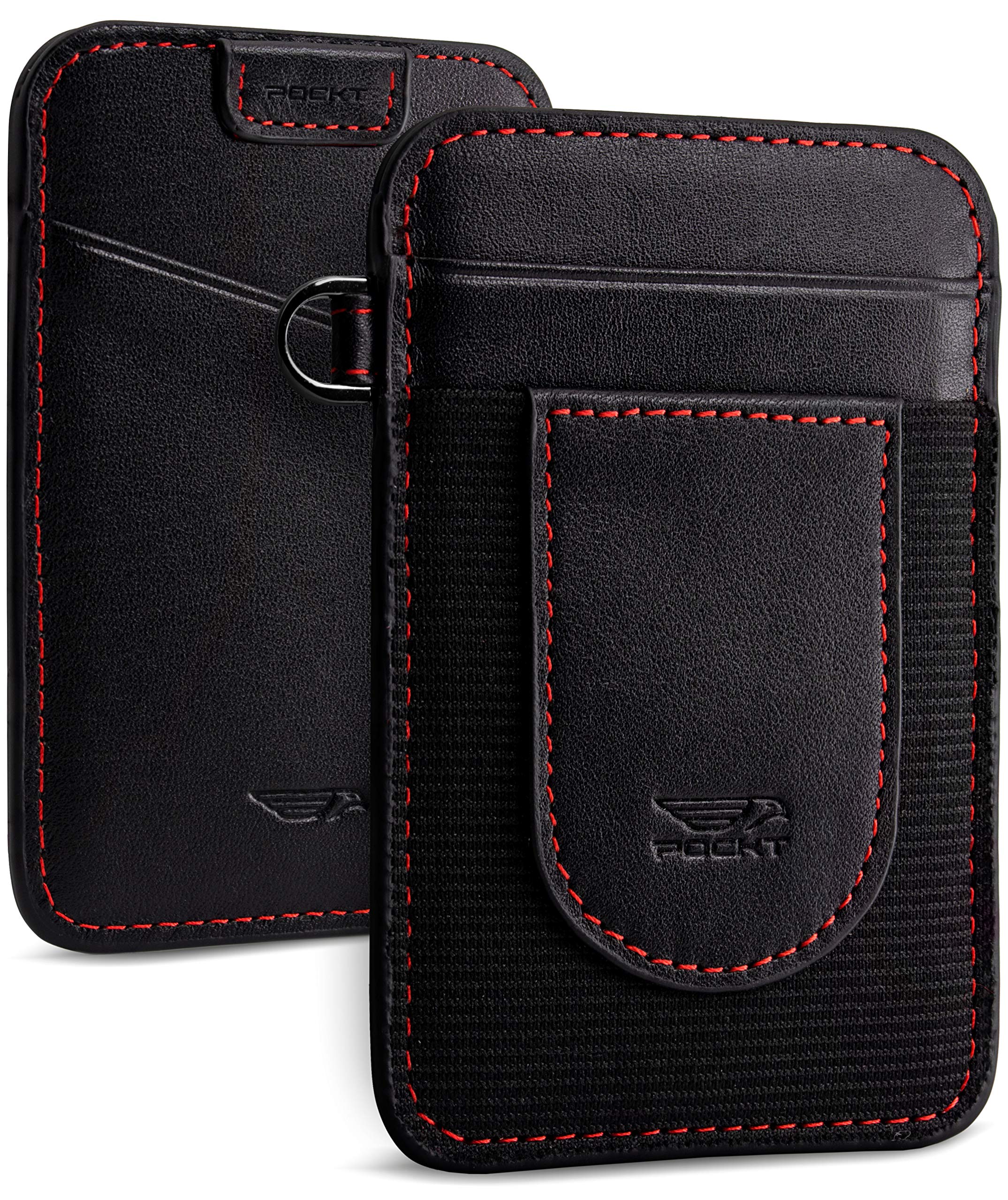 POCKT Card Holder Wallet For Men and Women - Slim Minimalist Front Pocket Wallet Elastic Credit Card Holder