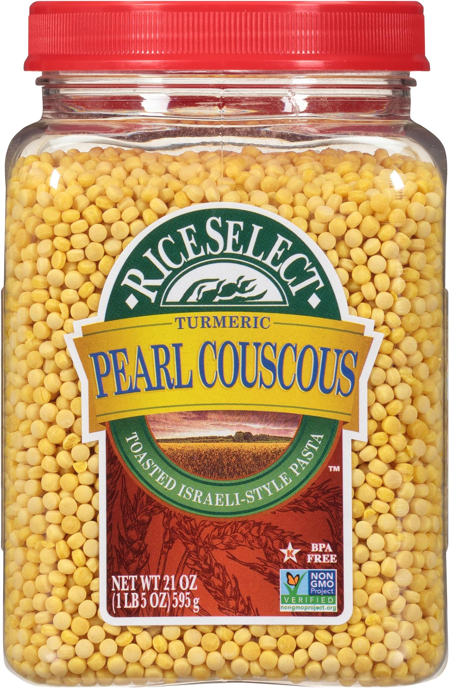 RiceSelect Pearl Couscous With Turmeric, 21-Ounce Jar