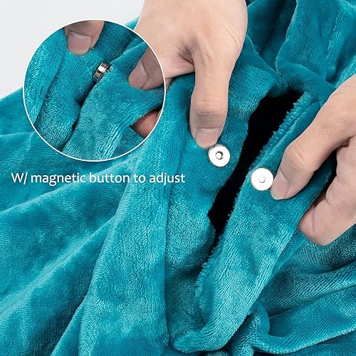 Miniatura 5 de Tirrina Manta poncho de polar 2 en 1, muy suave y cómoda, para adultos mujeres, hombres y niños para uso interior o al aire libre, 55x80 pulgadas