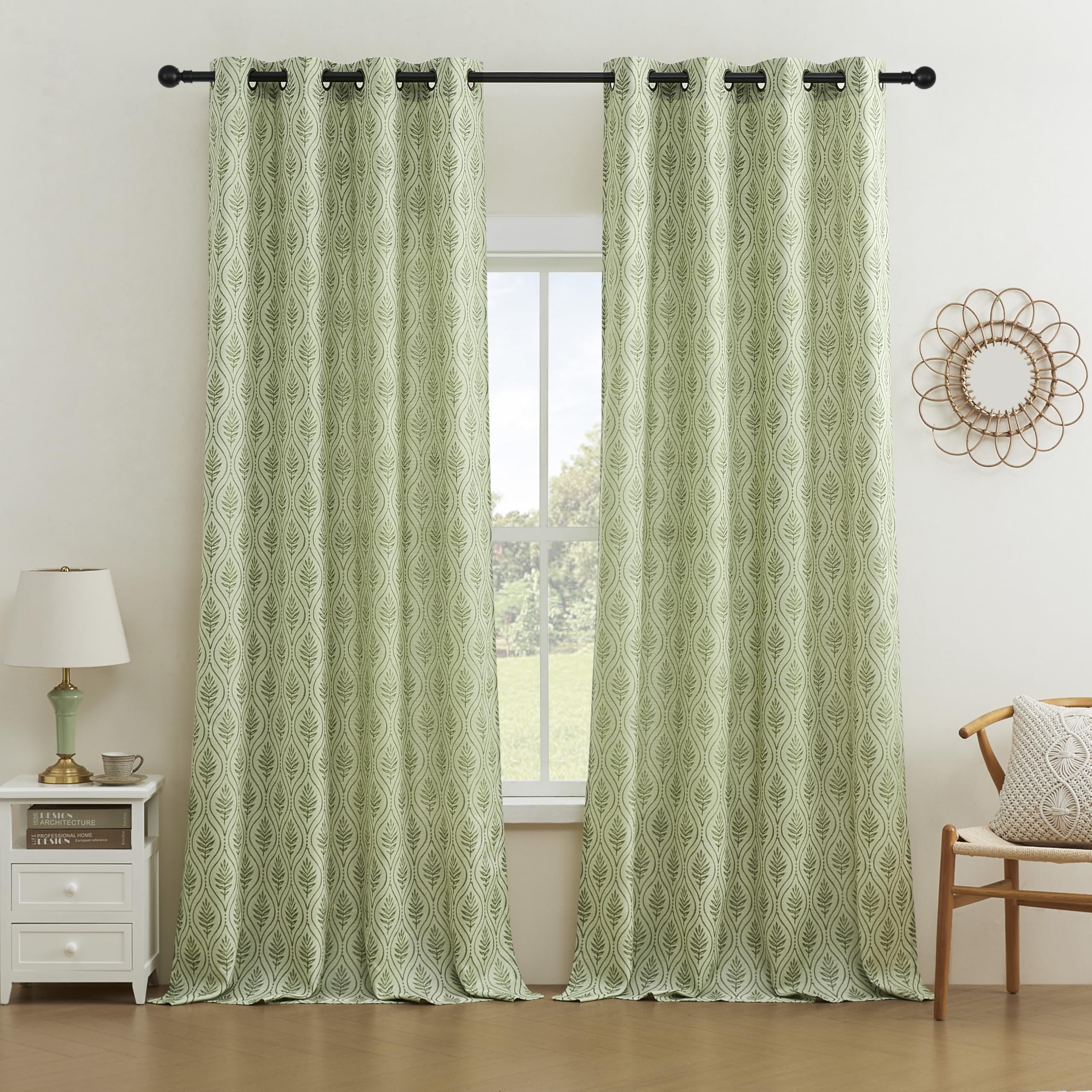 Amazon.com: Conkov Sage Green Curtains for Living Room 84 Inch Length ...