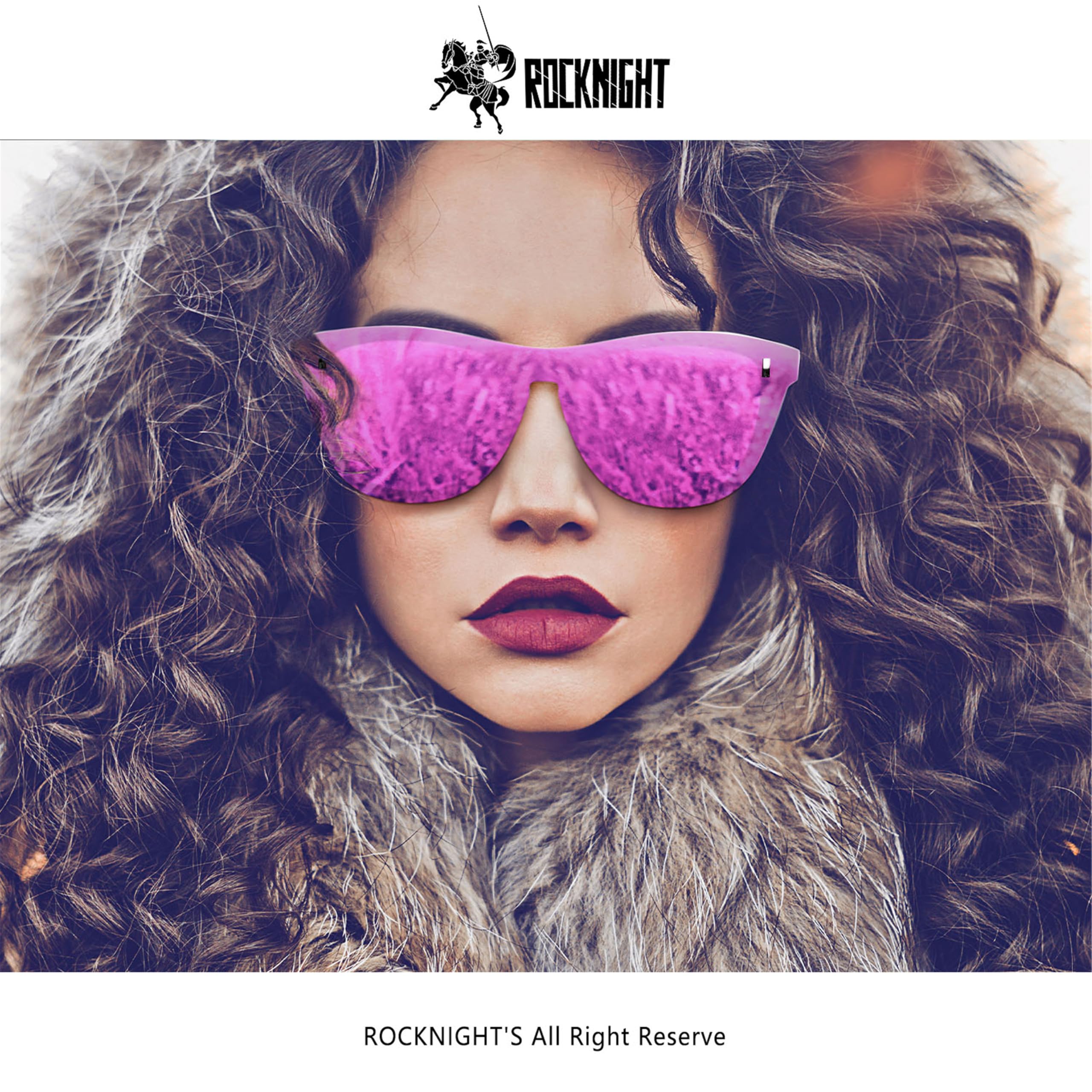 ROCKNIGHT Pink Mirror Sunglasses Women Polarized UV Protection Lady Sunglasses Anti Glare Gifts for Girlfriend