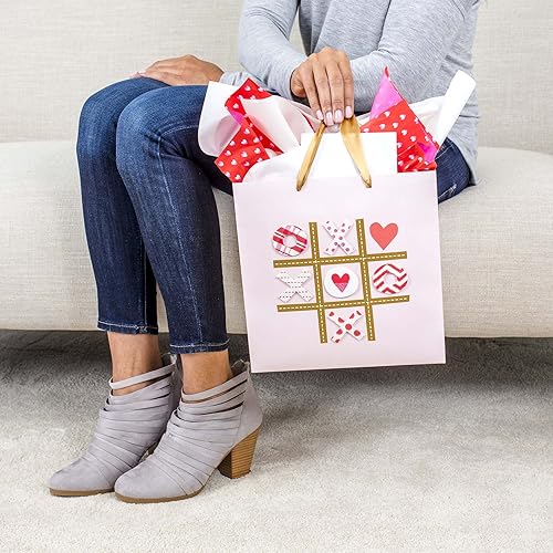 Miniatura 8 de Hallmark Bolsa de regalo grande de 13 pulgadas con papel de seda, 130, rosa, morado, verde azulado, dorado