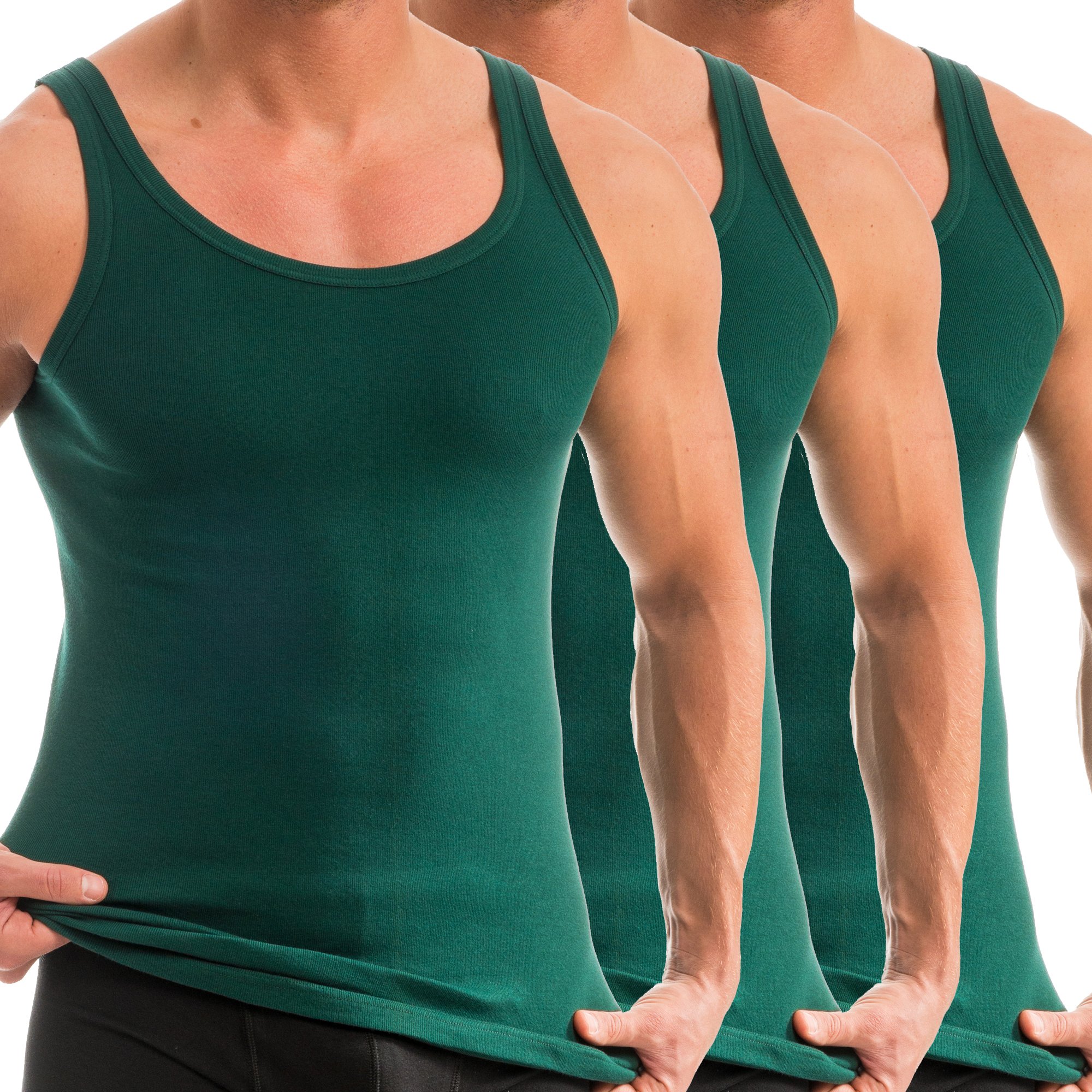 HERMKO 3er Pack 3000 Herren Tank Top (Weitere Farben) aus 100% Bio-Baumwolle