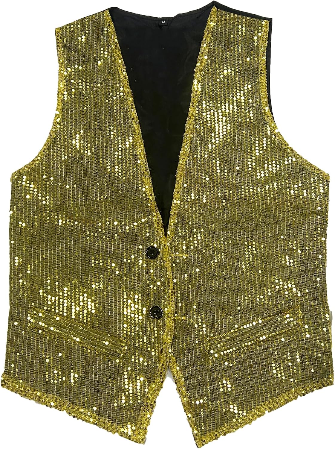 DRHOM Men's Sequins Vest Slim Fit Christmas Party Vest Hip Hop Disco Dance Waistcoat Performance Show Jacket