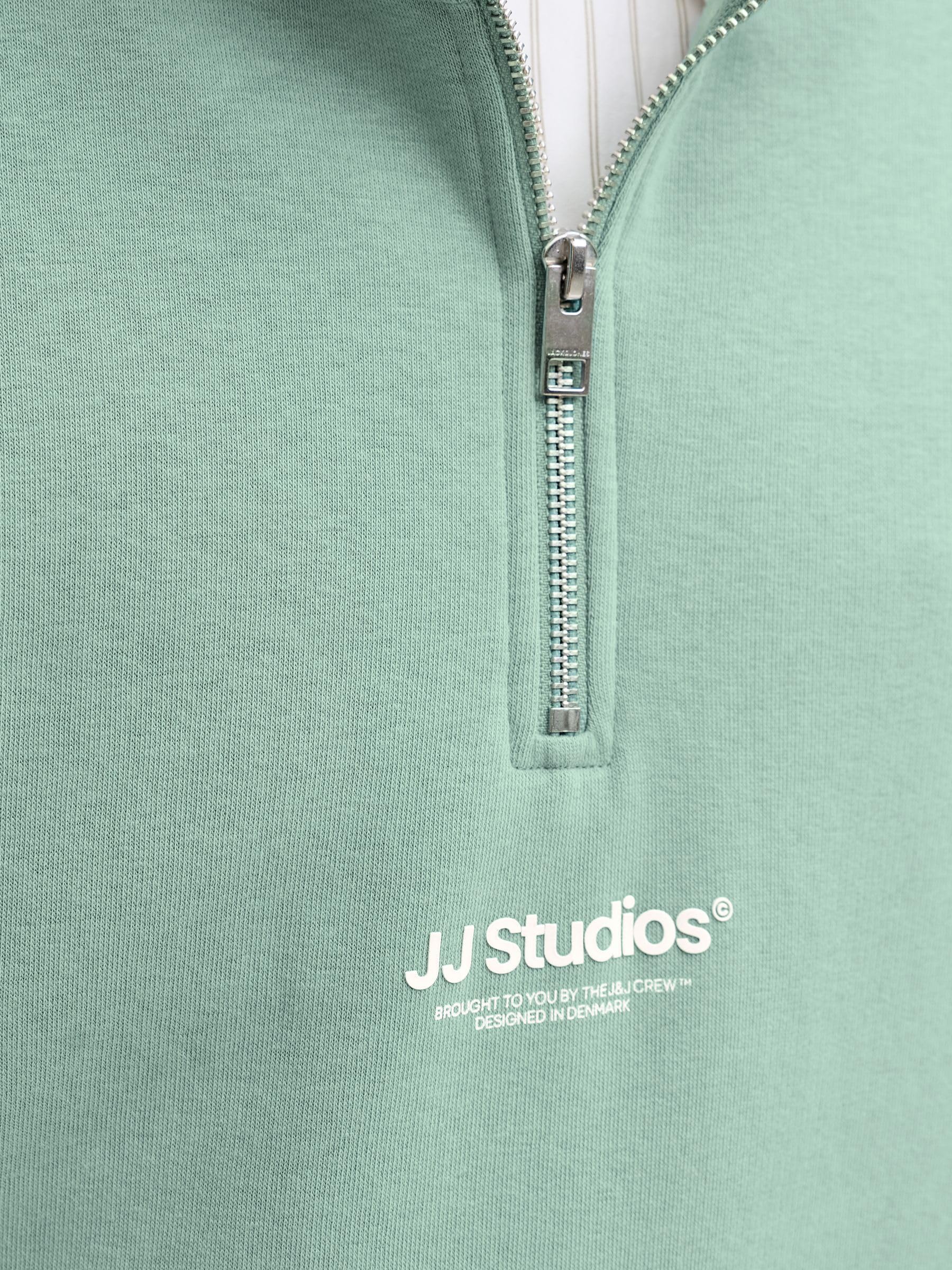 JACK & JONES JJESOHO Sweat Quarter Zip HN Noos Hombre Sudadera Verde