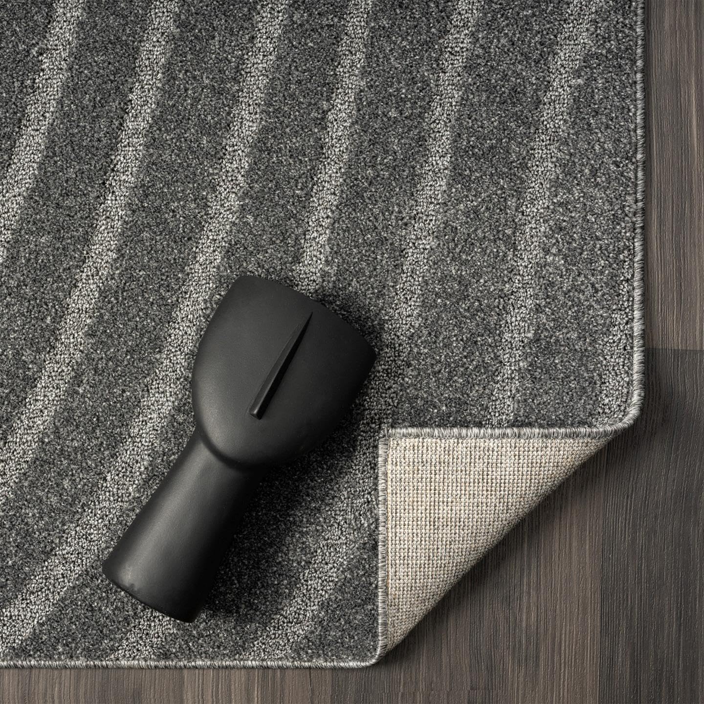 LUXE WEAVERS Modern Geometric Wave Anthracite 2x3 Area Rug