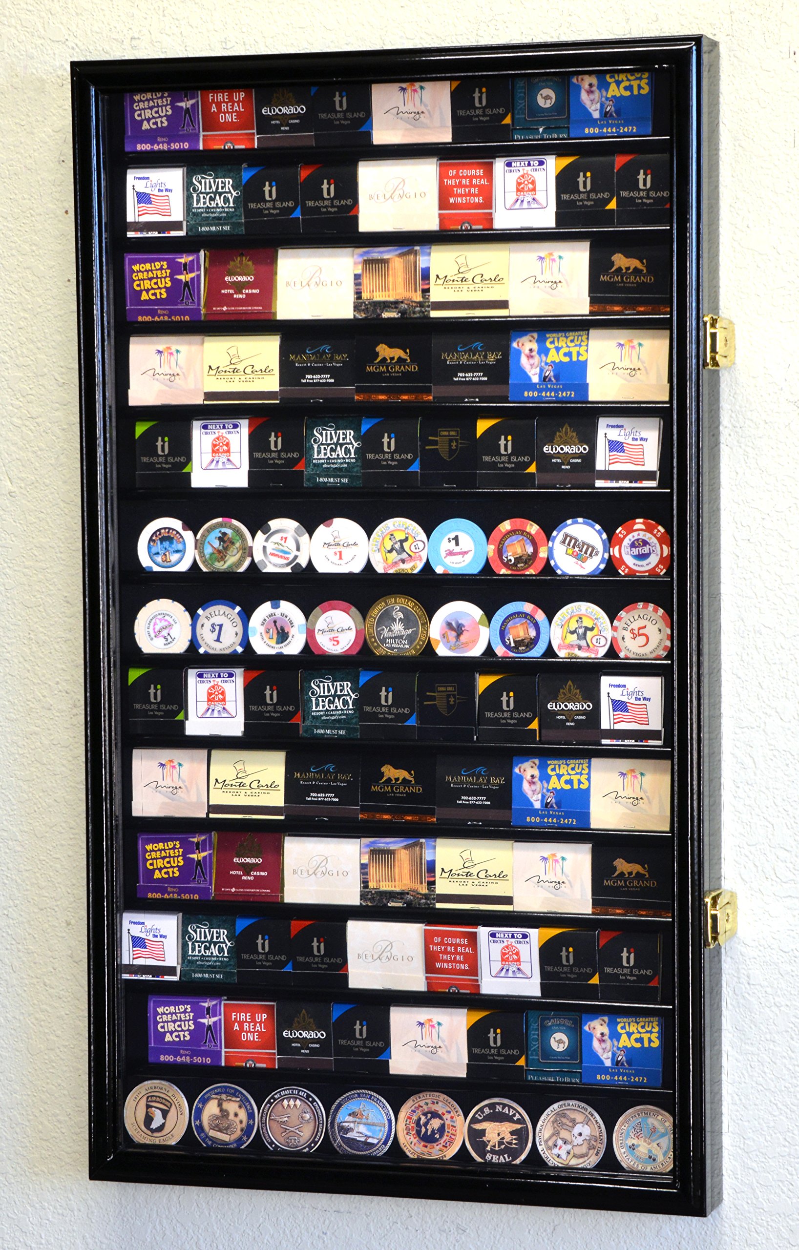 sfDisplay.com,LLC. 117 Matches Matchbook Display Case Cabinet Holder Rack Holds up to 117 Match Book or Boxes, 98% UV, Lockable (Black Finish)-image-7