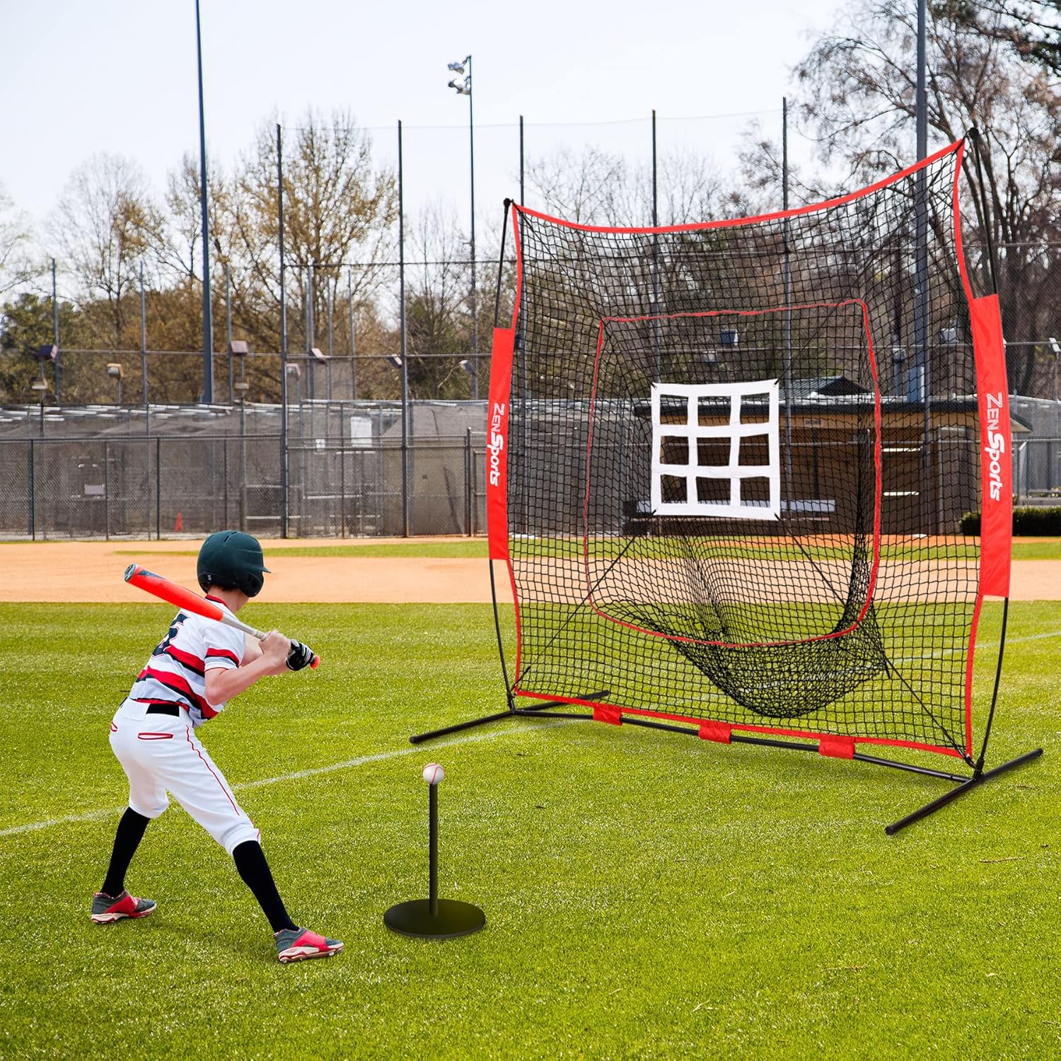 ZENY 7'×7' Baseball Softball Practice Net for Hiting and Pitching Batting Fielding, Baseball Cataching Net with Strike Zone Target : Sports & Outdoors