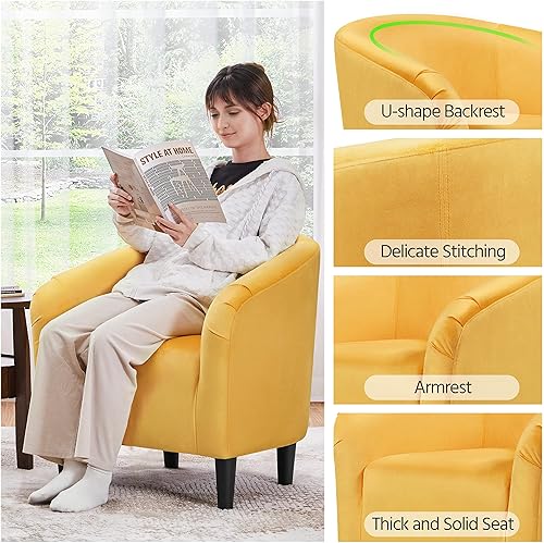 Miniatura 118 de Topeakmart Silla decorativa de terciopelo, cómoda y moderna silla de club de terciopelo con reposabrazos y patas resistentes para sala de Azul