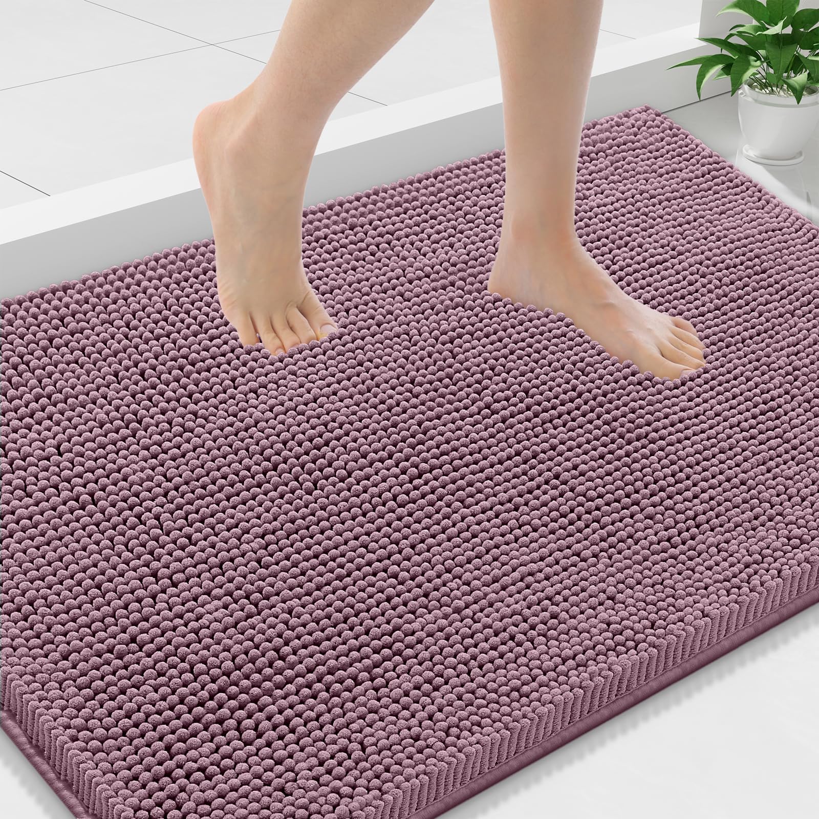 Smiry Bathroom Rugs 36X24, Luxury Chenille Extra Soft Absorbent Bath Mat