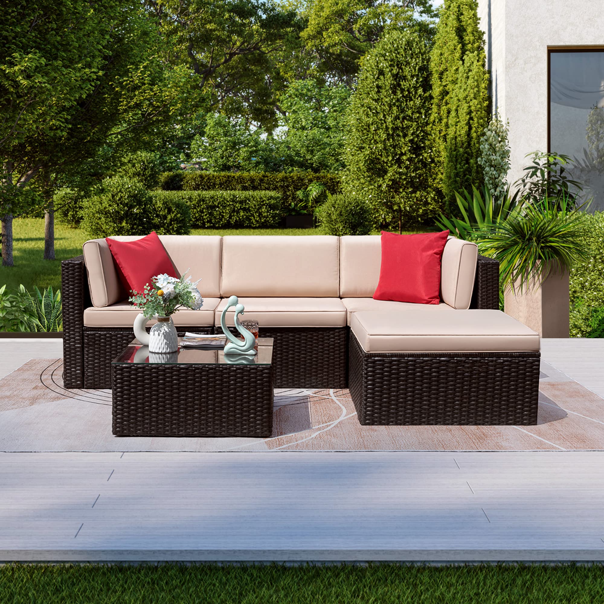 Kromax Piece Outdoor Patio Furniture Set, Outdoor Sectional Sofa