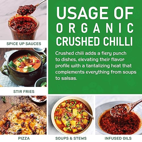 Miniatura 7 de Jiva Organic Chili Flakes Bolsa de 7 onzas  Pimiento rojo triturado de calor medio, 100% natural y sin OMG