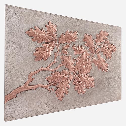 Miniatura 2 de Kitchen Backsplash, Oak Tree Branches and Acorns Copper Backsplash, Custom Copper Backsplash Panel, Handmade Copper Backsplash Tile, Indoor Outdoor