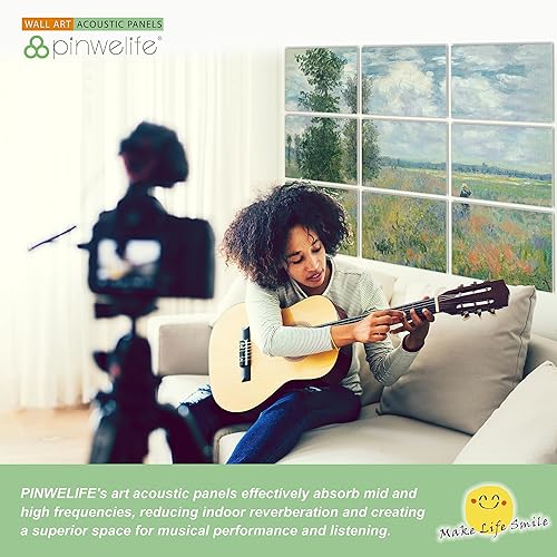 Miniatura 9 de PINWELIFE Paneles acústicos para arte de pared, paneles absorbentes a prueba de sonido, para el hogar y la oficina, amortiguadores decorativos