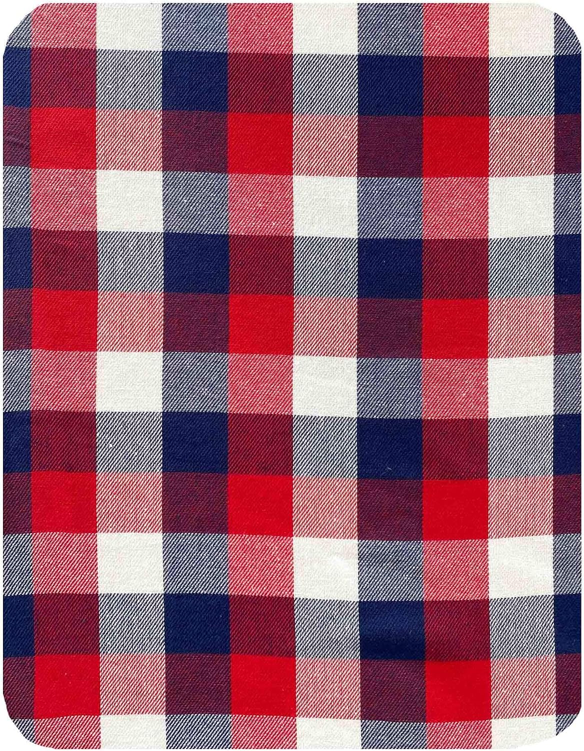 Newbridge American Rustic Red, White and Blue Plaid Cotton Weave Fabric Napkin Set, Indoor Outdoor Country Rustic Patriotic Woven Plaid Napkins, Set of 4 Napkins