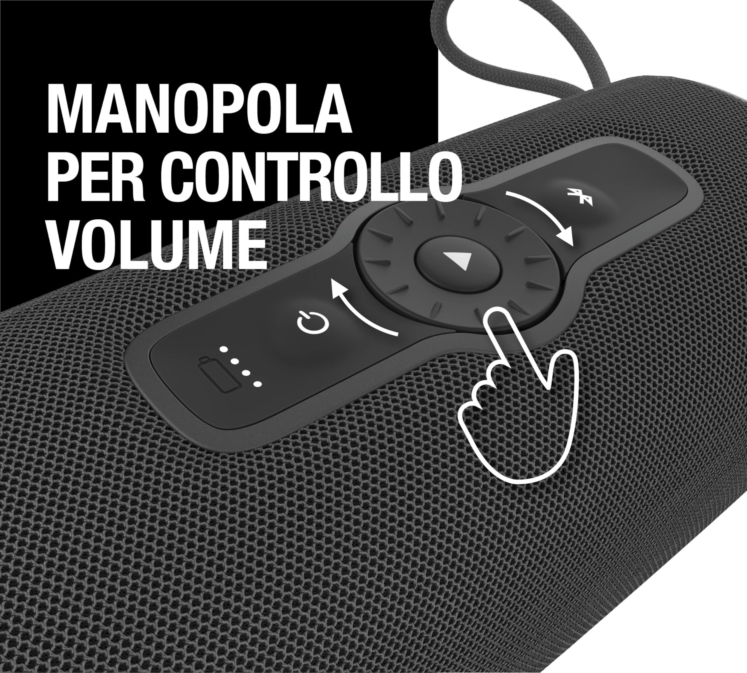 Fresh 'n Rebel Bold M2 Cassa bluetooth portatile con 24 ore di autonomia, speaker bluetooth impermeabile (IP67), modalità party, Ghiera di controllo del volume, bassi profondi, volume potente (Nera)