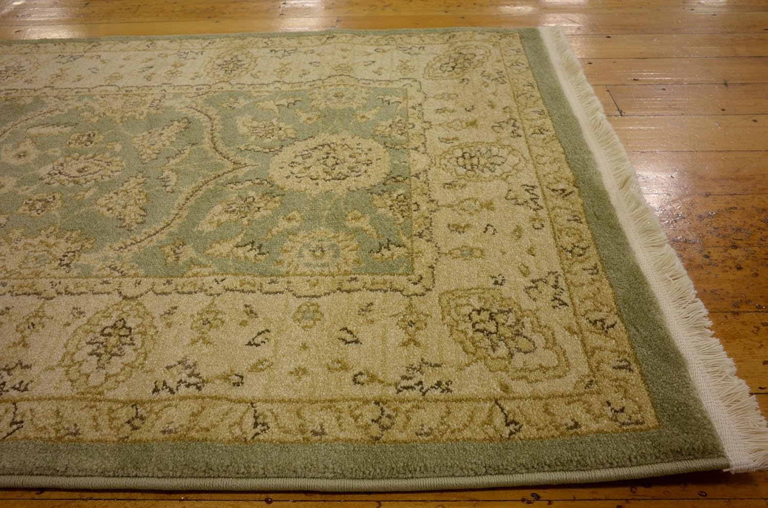 Unique Loom Edinburgh Collection Classic Oriental Traditional French Floral Country Inspired Design Area Rug (2' 7 x 10' 0 Runner, Light Green/ Beige)