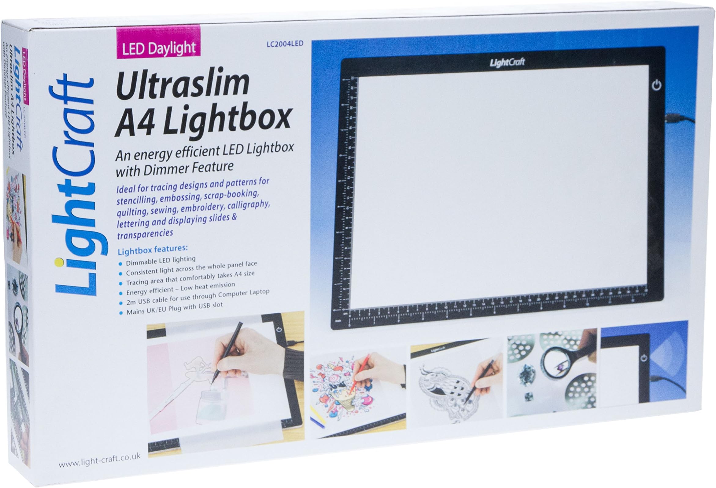 Lightcraft LC2004LED A4 Ultra-Slim Light Box, White