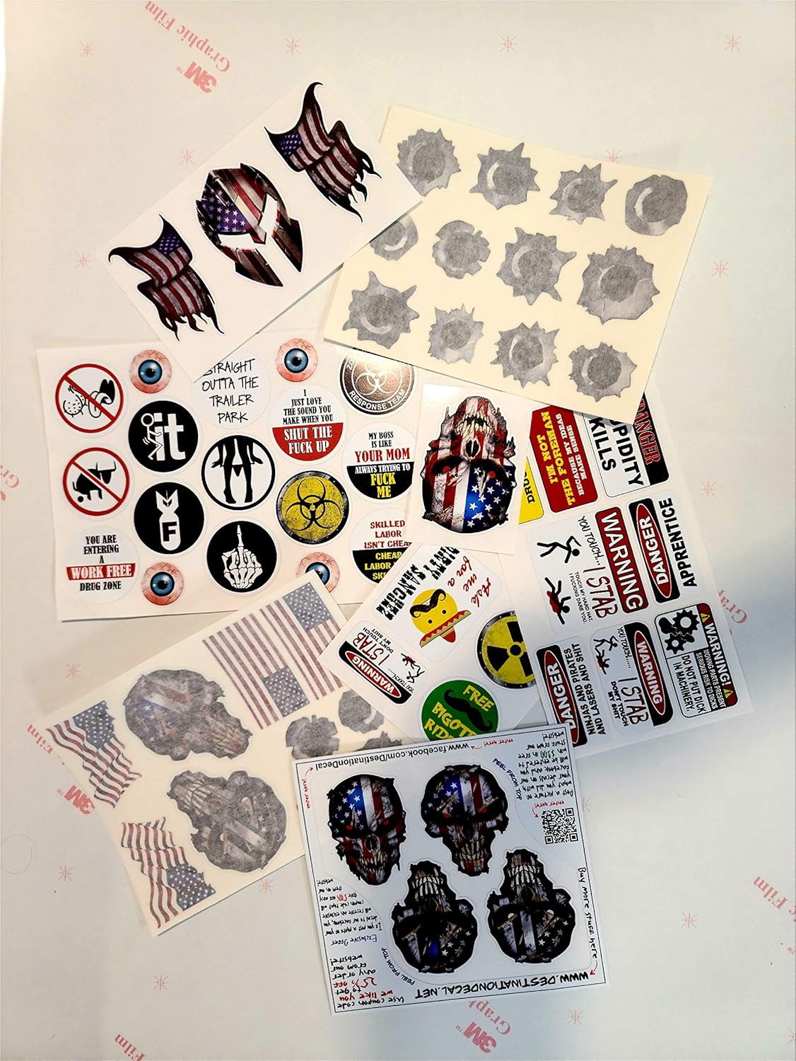 58 Pack of Crude Humor Hilarious Hard Hat Prank Decal Joke Sticker Funny Laugh Construction LOL