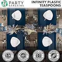 Vista 14 de Party Bargains Disposable Plastic Black Gold Cutlery Set, Infinity Modern Design Utensils, 40 Pack: 16 Forks, 8 Knives, 16 Spoons